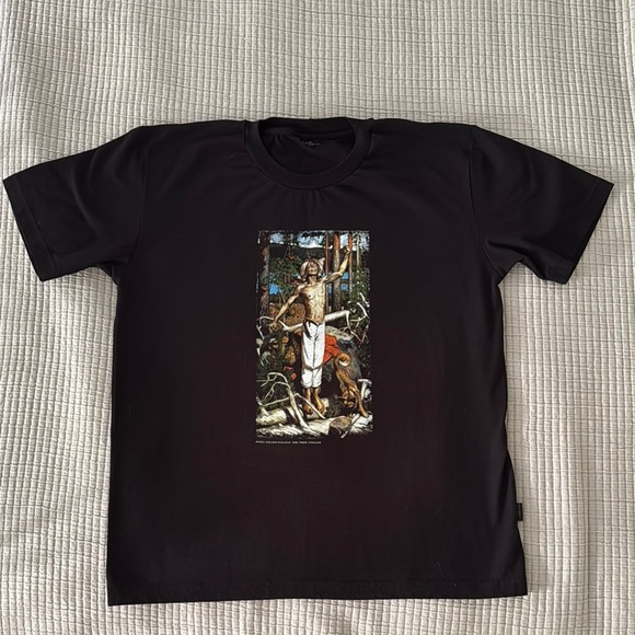 R Collection Black Graphic T-Shirt Vintage Finnish Design Size L - Picture 1 of 7